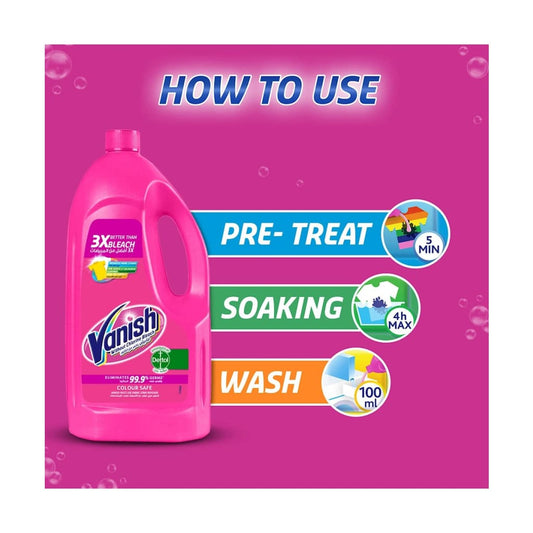 Vanish Fabric Stain Remover Liquid Pink 1L x 12 Bottles