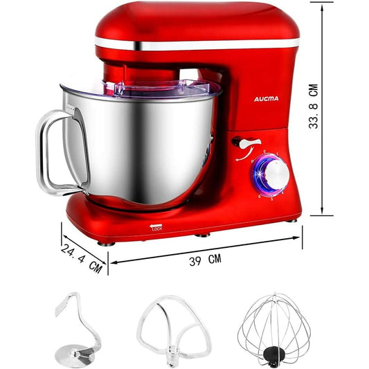 Aucma Stand Mixer,6.2L 6 Speed Electric Kitchen Mixer