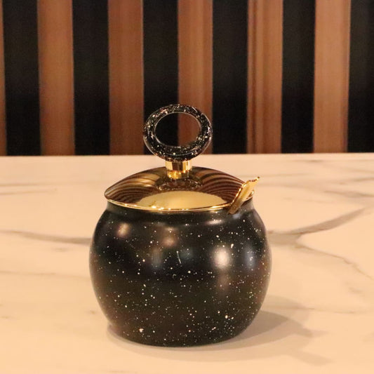 Black Granite Pattern Sugar Container