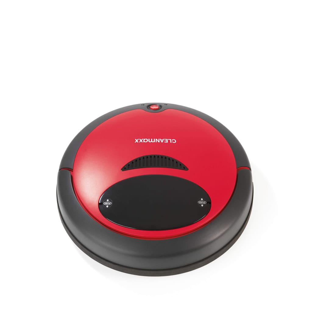 Cleanmaxx Robot Suction Cup with Floor Cloth 2-in-1 Robotic Vacuum Cleaner Automatic and Sensor-Controlled Vacuum Cleaner Floor Cleaning Red / Black-Royal Brands Co-