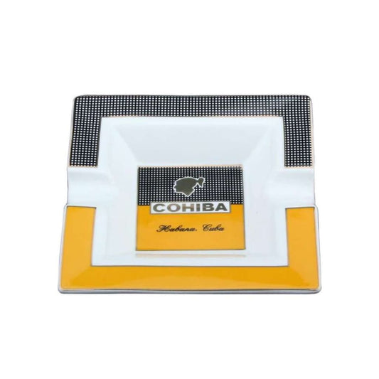 COHIBA Square Ceramic Cigarette Ashtrays 2 Holder 1 Ash