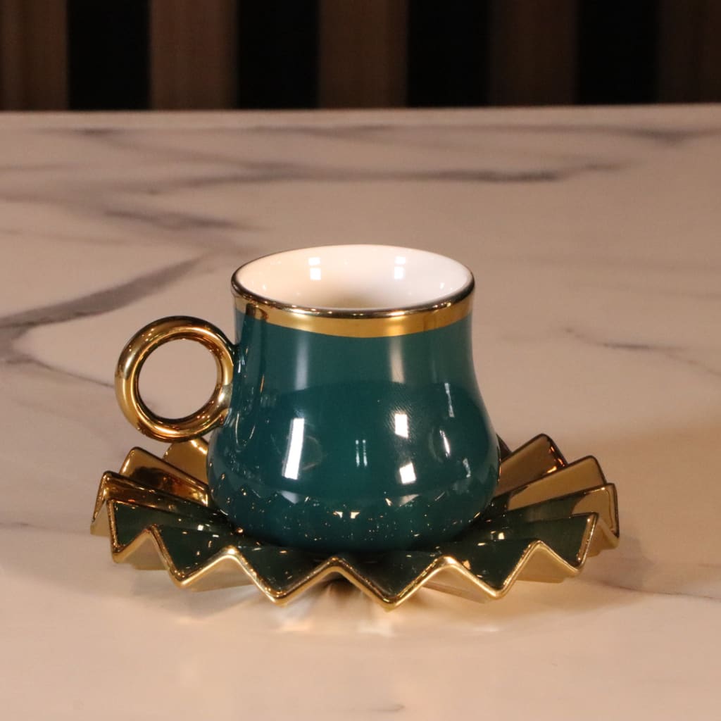 Colorful Wavy Arabic Coffee Set - 12 Pcs