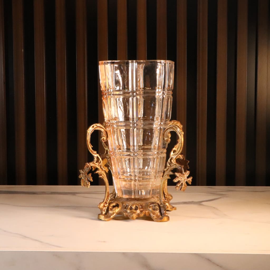 High-End Luxury Gold Cylinder Cup Vase [Crystal]