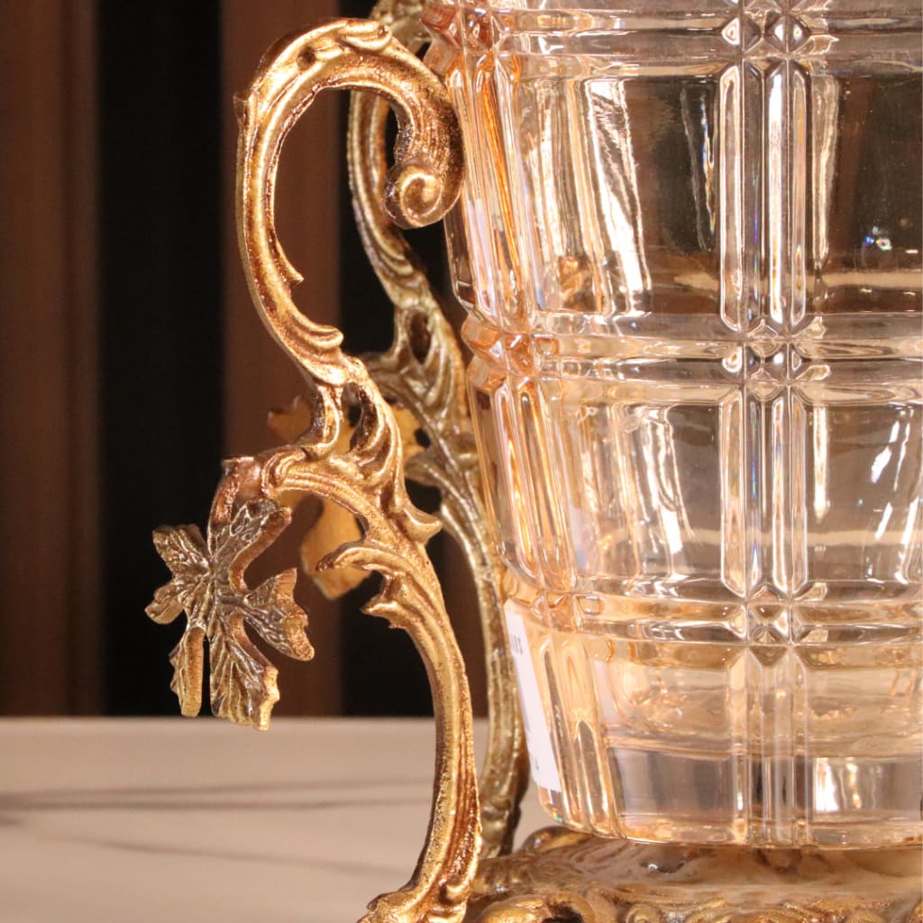 High-End Luxury Gold Cylinder Cup Vase [Crystal]