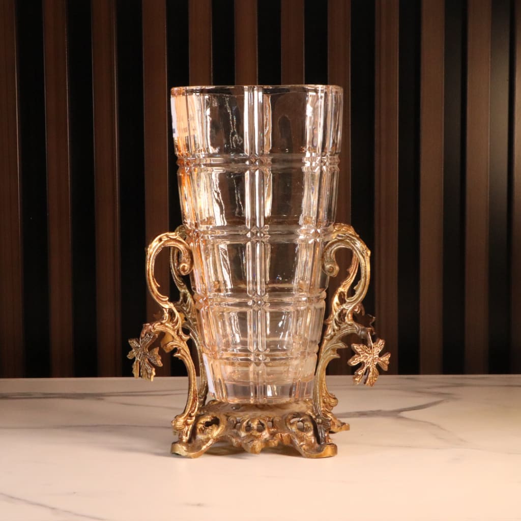 High-End Luxury Gold Cylinder Cup Vase [Crystal]