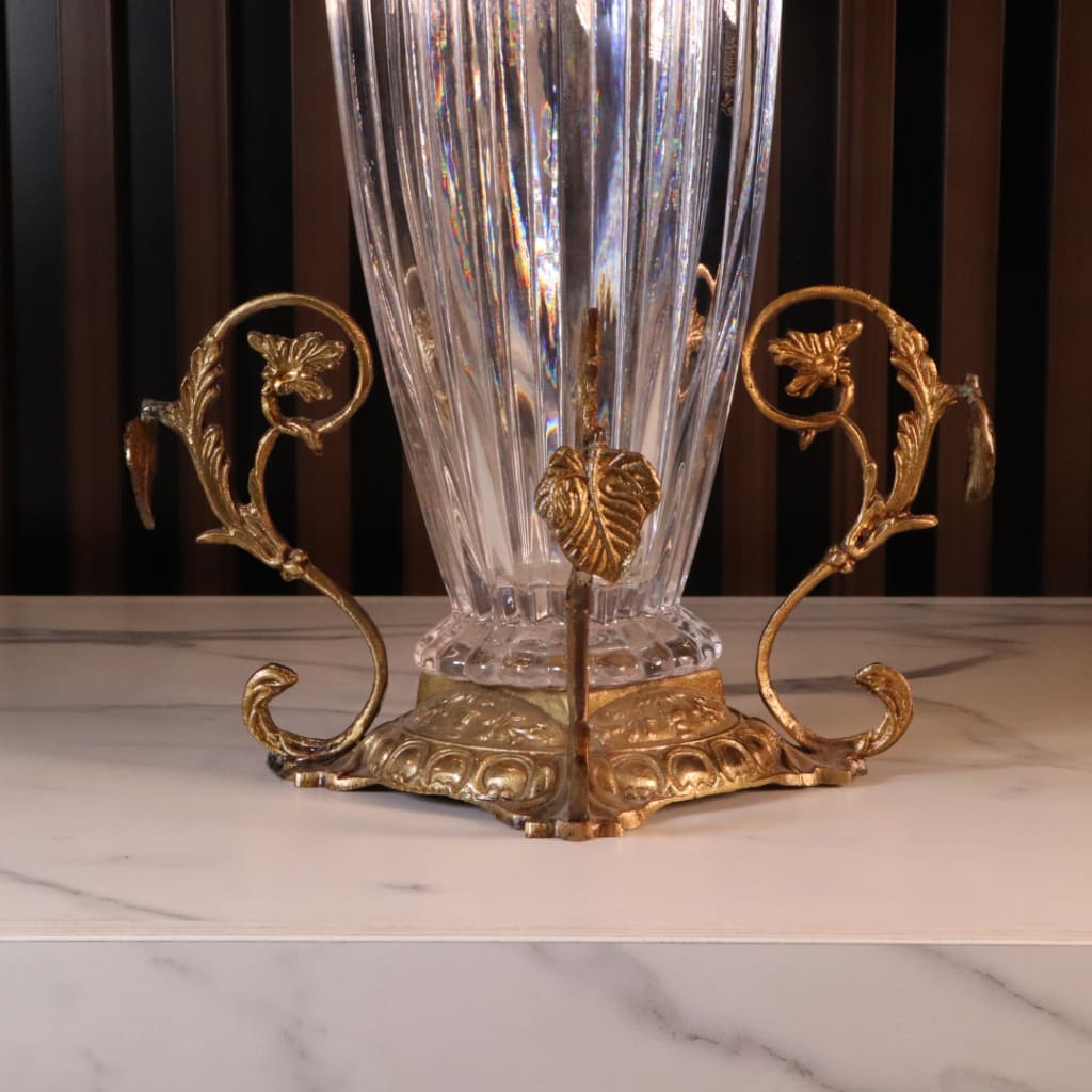 High-End Luxury Gold Cylinder Long Vase [Crystal]