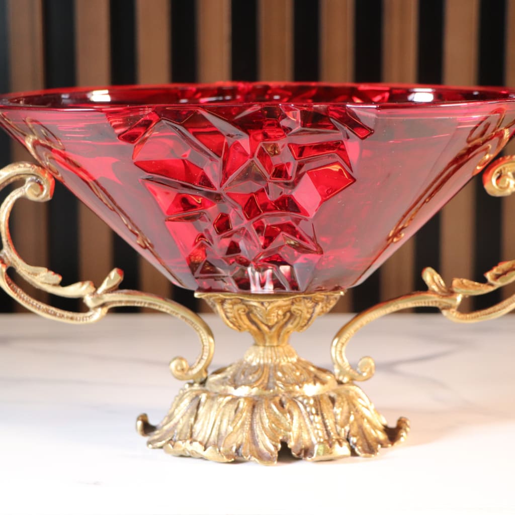 High-End Luxury Red & Gold Vase [Crystal]