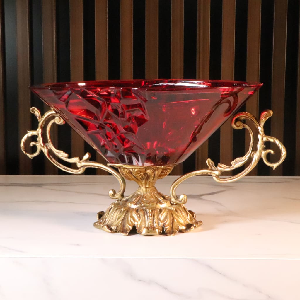 High-End Luxury Red & Gold Vase [Crystal]