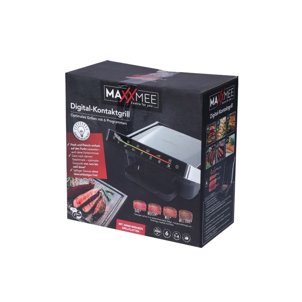 Maxxmee Elektro Grill with Display Aluminium black