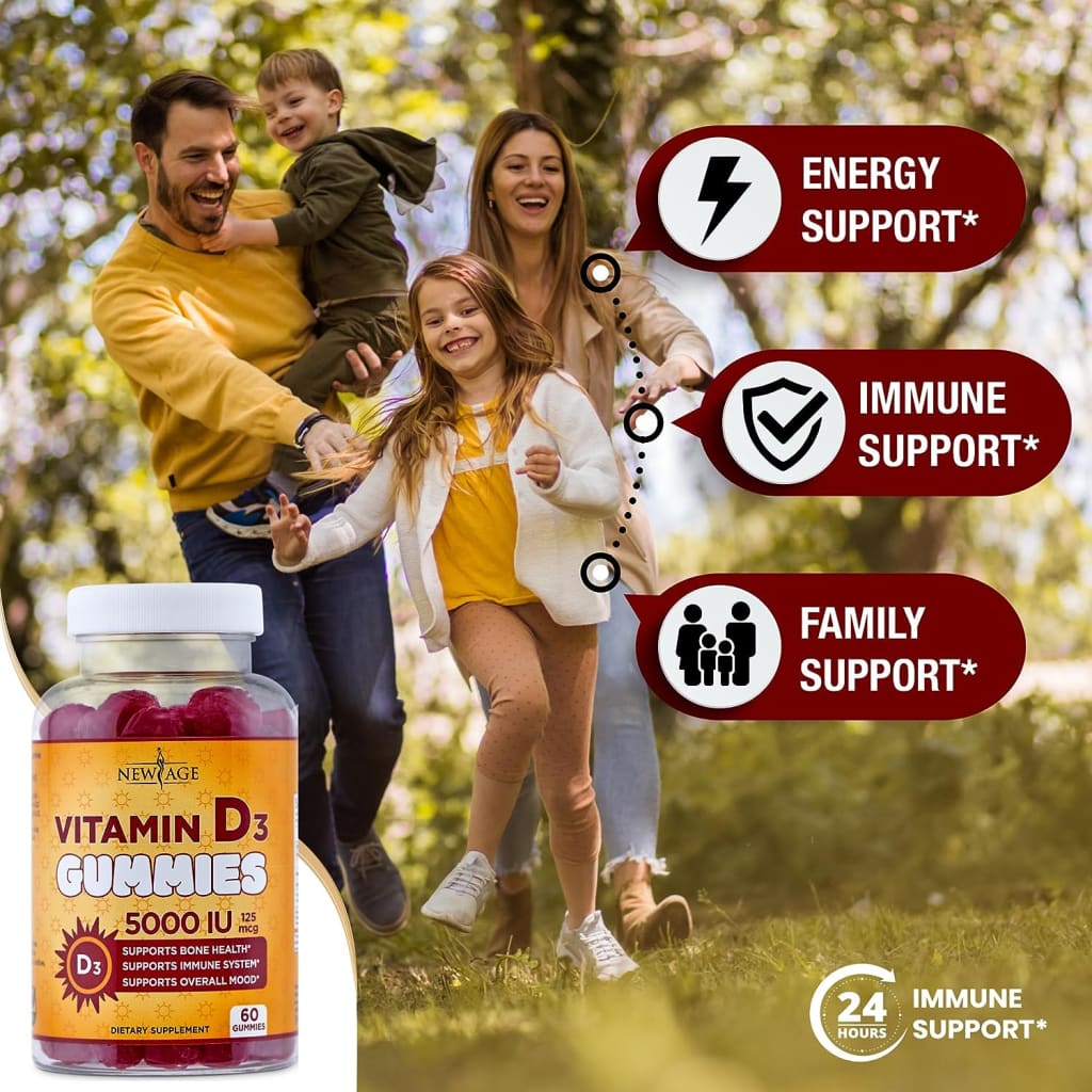 NEW AGE Vitamin D3 5000 IU 125mcg Gummies