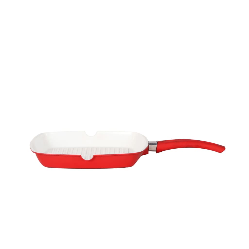 Royalty Line 28cm Ceramic Coating Grill Pan (Red)-Royal Brands Co-