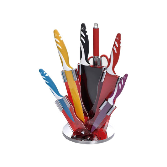 Royalty Line 8 Pieces Color Ceramic Coated Knife Set With Stand-Royal Brands Co-