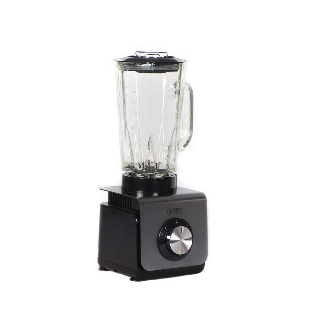 TZS First Austria Blender Mixer 1200 W, Powerful Smoothie Blender with 1.5 L Detachable Glass Bowl, Multifunction Mixer 6 Blades, 3 Speeds, Ice Function, Gray and Black-Royal Brands Co-