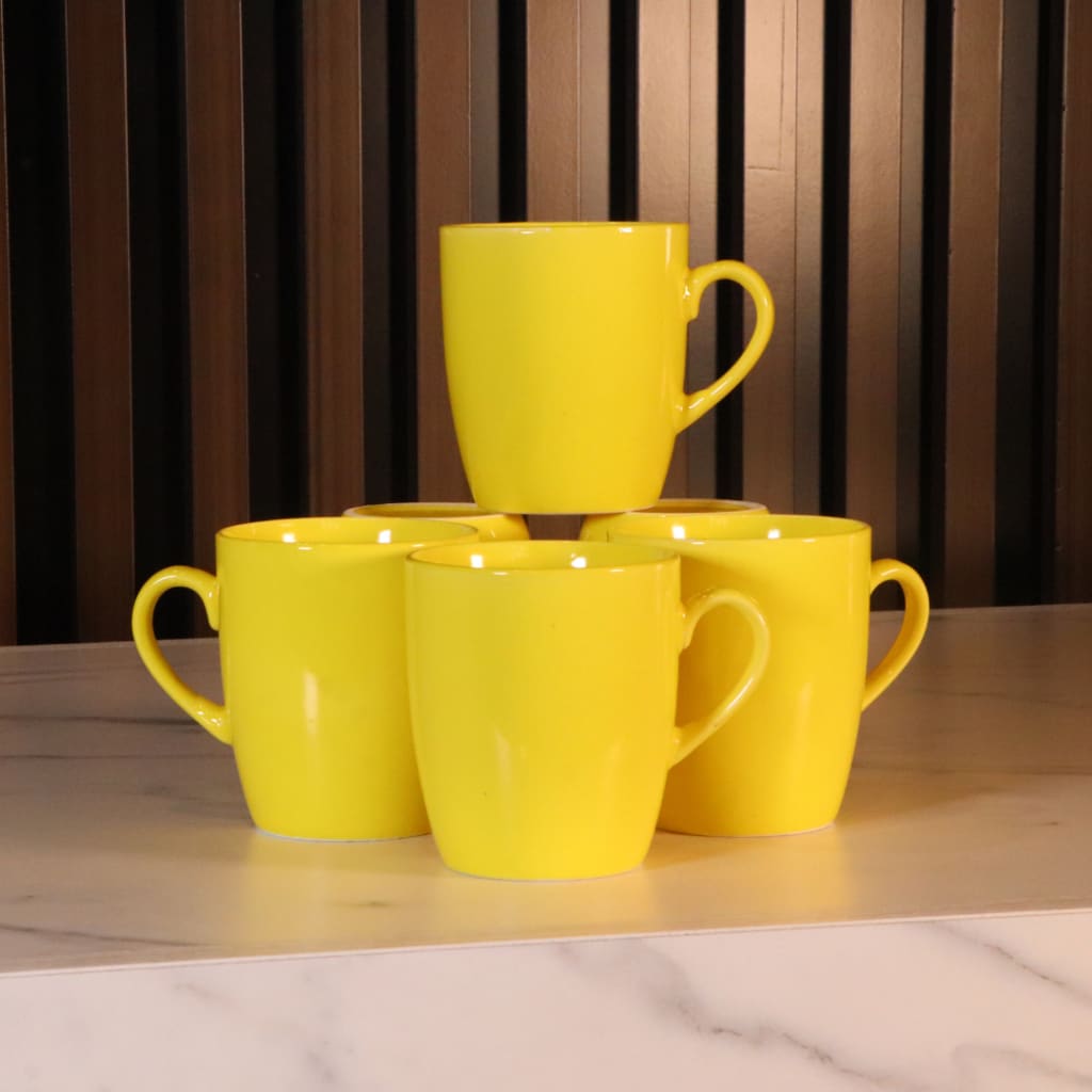 Yellow Mugs Set 12 Pcs